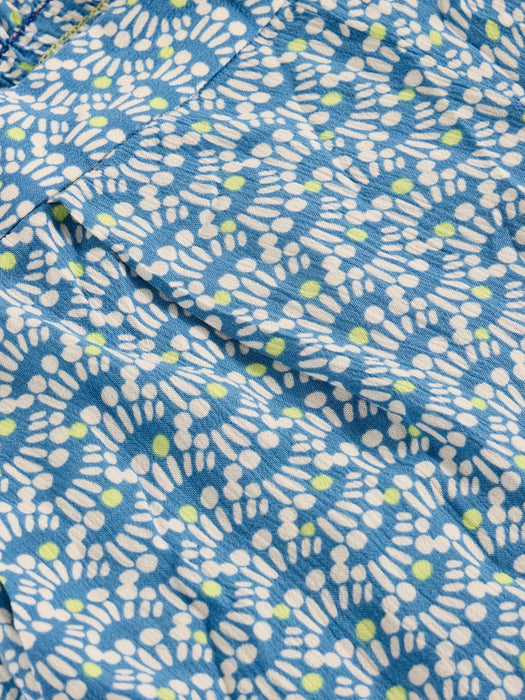 White Stuff Women's Lisette Crinkle Crop Culotte In Blue Print