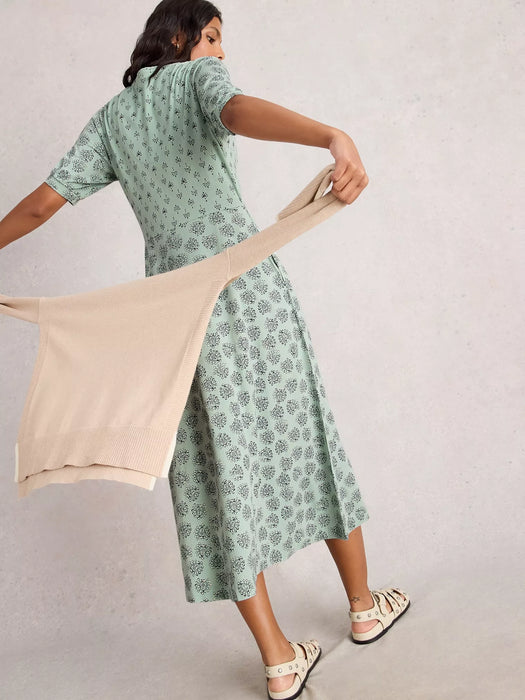 White Stuff Women's Megan Short Sleeve Jersey Midi Dress In Light Green