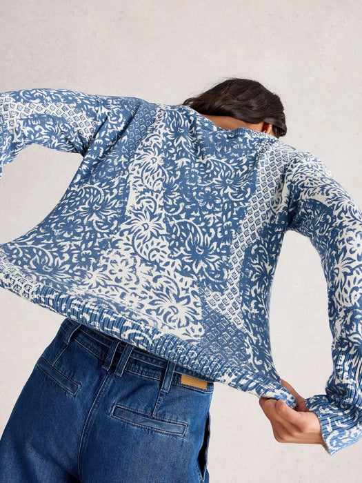 White Stuff Women's Olive Print Jumper In Blue Print