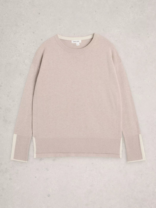 White Stuff Women's Olive Long Sleeve Crew Jumper In Light Natural