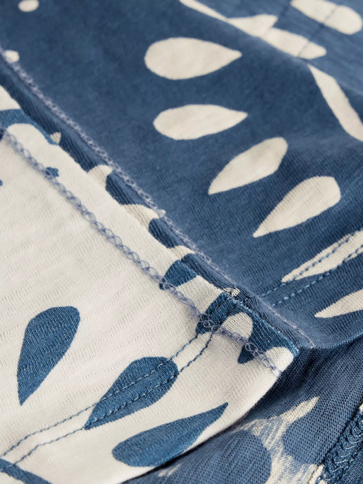 White Stuff Women's Nelly Notch Short Sleeve Tee In Blue Multi