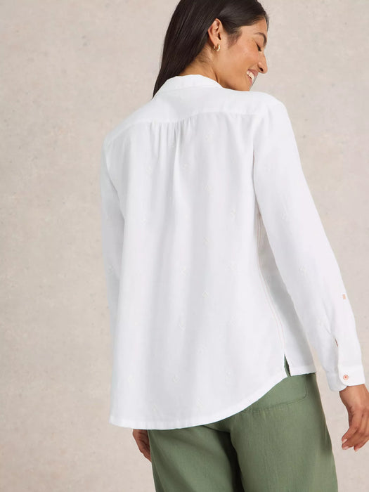 White Stuff Women's Sophie Organic Cotton Long Sleeve Shirt In Pale Ivory