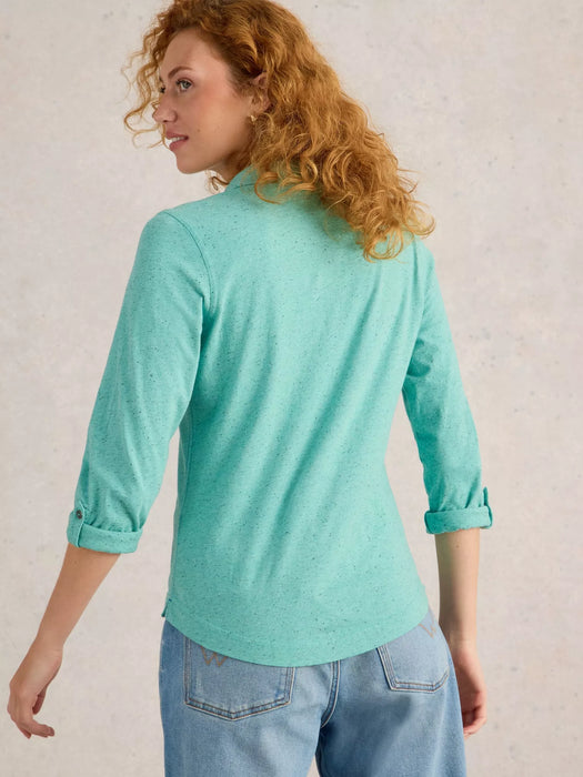 White Stuff Women's Annie Pocket Jersey Shirt In Bright Blue