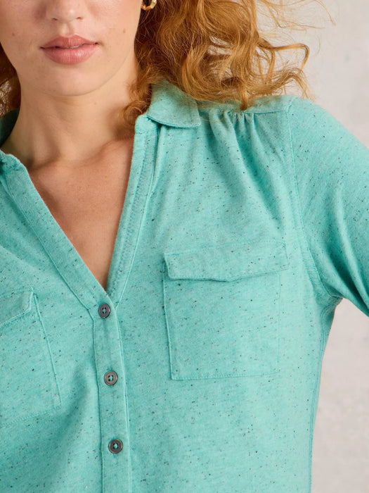 White Stuff Women's Annie Pocket Jersey Shirt In Bright Blue