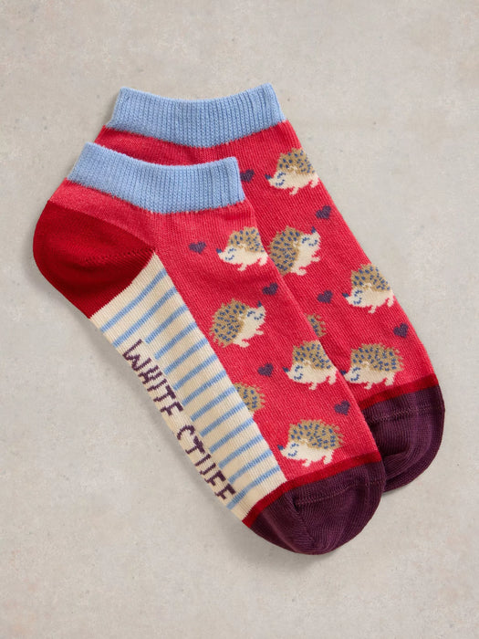 White Stuff Women's Hedgehog Trainer Sock In Red Multi