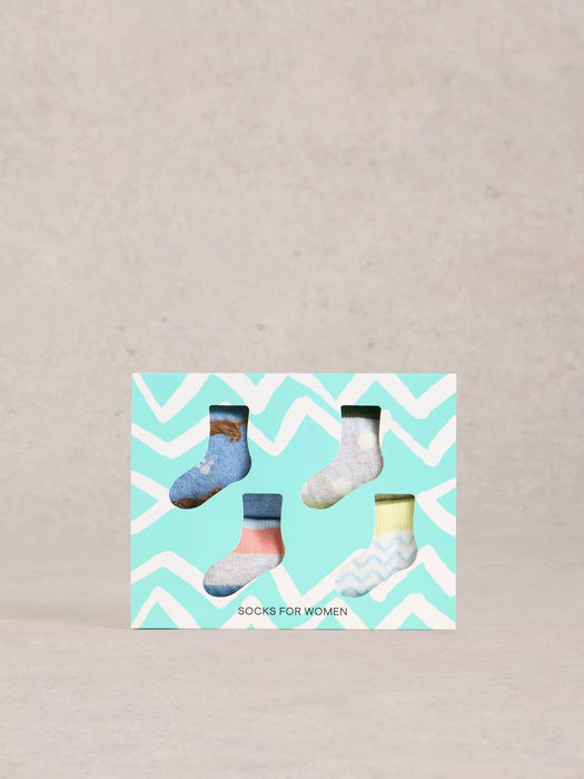 White Stuff Women's Doggy Ankle Socks 4PK