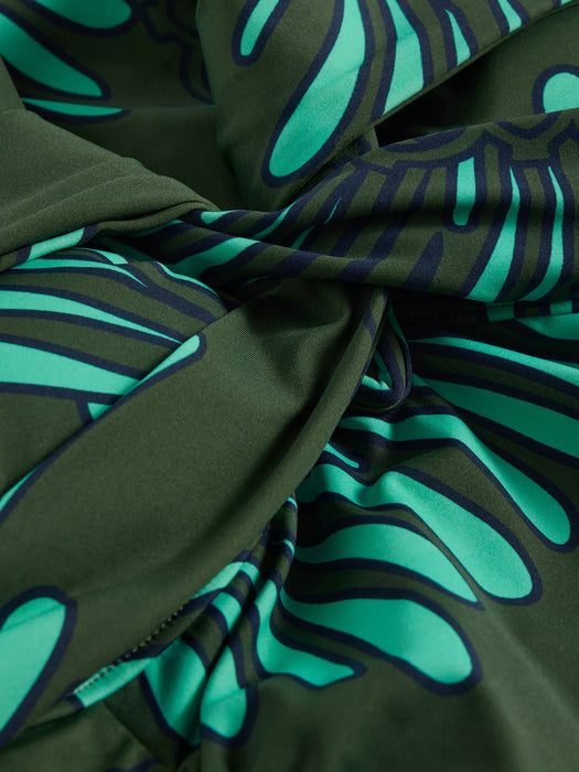 White Stuff Women's Suzi Wrap Swimsuit In Green Print