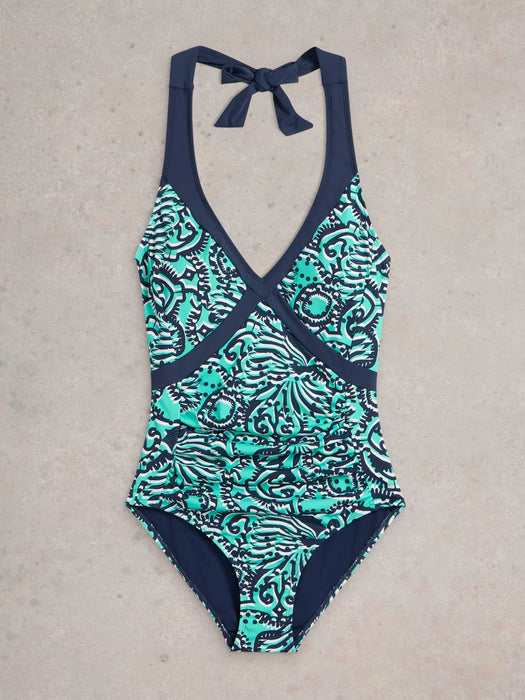 White Stuff Women's Valley Swimsuit In Blue Multi