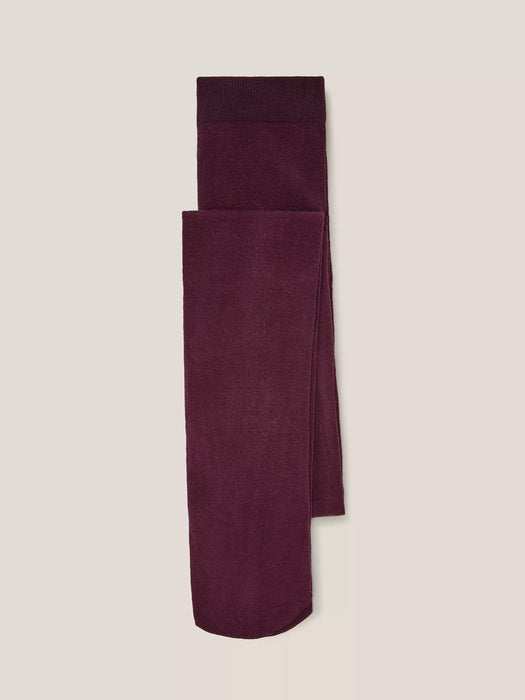 White Stuff Women's Patty Plain Versatile Tights In Dark Plum