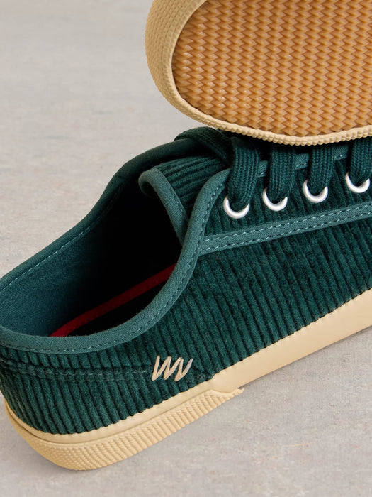 White Stuff Women's Pippa Cord Lace Up Trainer In Dark Teal