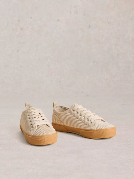 White Stuff Women's Pippa Cord Lace Up Trainer In Light Natural