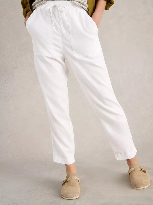 White Stuff Women's Elle Linen Blend Trouser In Brilliant White