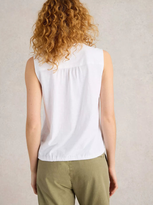 White Stuff Women's Tulip Sleeveless Shirt In Brilliant White