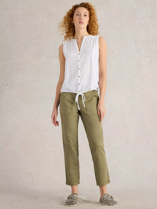 White Stuff Women's Tulip Sleeveless Shirt In Brilliant White