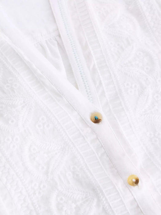 White Stuff Women's Tulip Sleeveless Shirt In Brilliant White