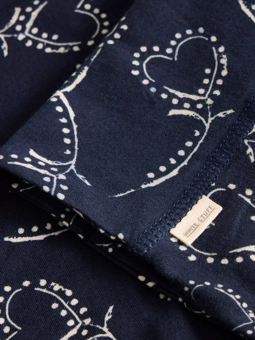 White Stuff Women's Jersey Roll Versatile In Navy Print