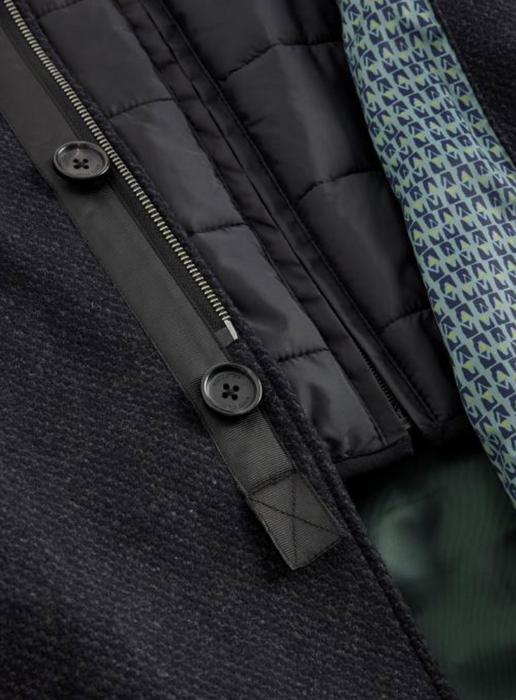 White Stuff Men's Wool Funnel Neck Coat In Charcoal Grey