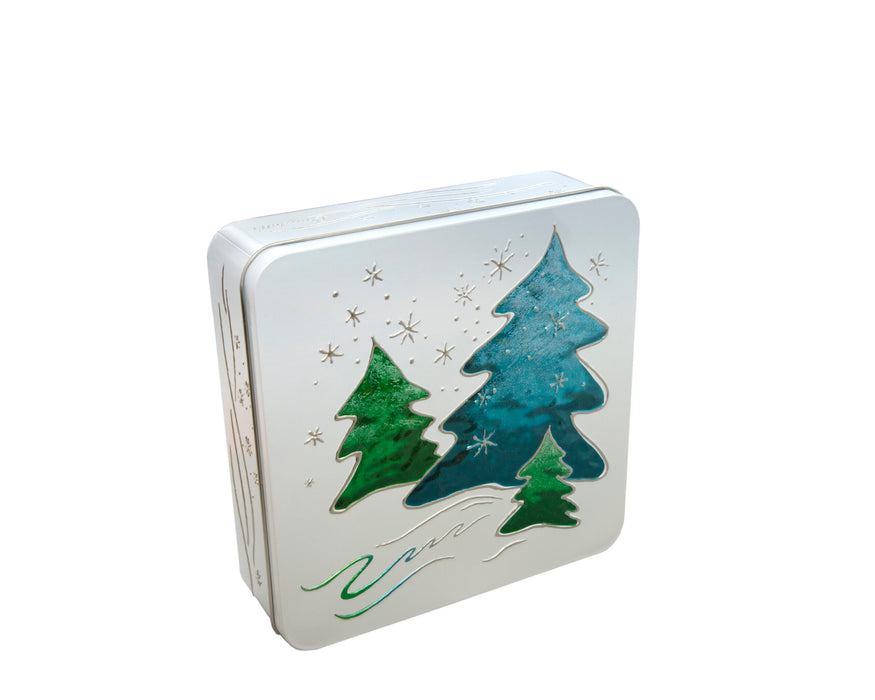 Churchill's Christmas Trees Tin Filled with Mini Chocolate Chip Shortbread