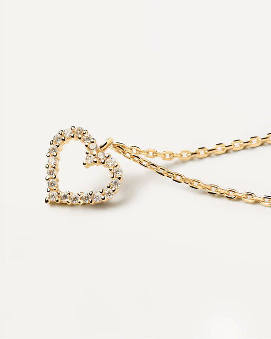 PDPAOLA White Heart Necklace Gold