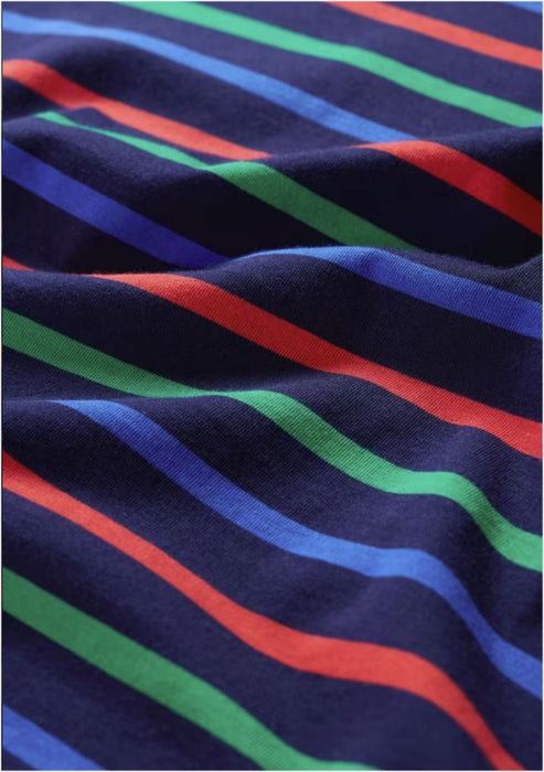 Seasalt Women's Sailor 3/4 Sleeve Top Organic Cotton Jersey In Tri Breton Maritime Glade