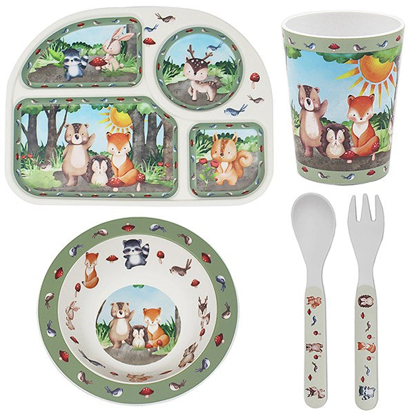 4 Piece Baby Dinner Set Woodland