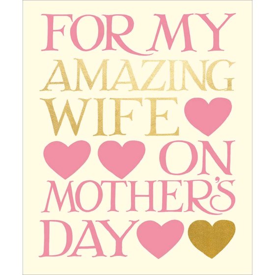 Woodmansterne 'Amazing Wife' Mother's Day Card