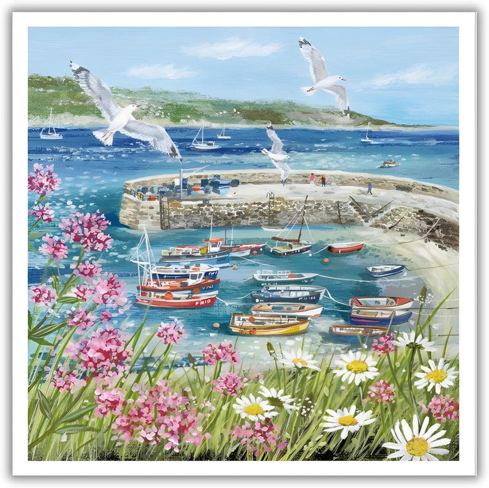 Woodmansterne Fine Art Seaside and Flowers Birthday Card
