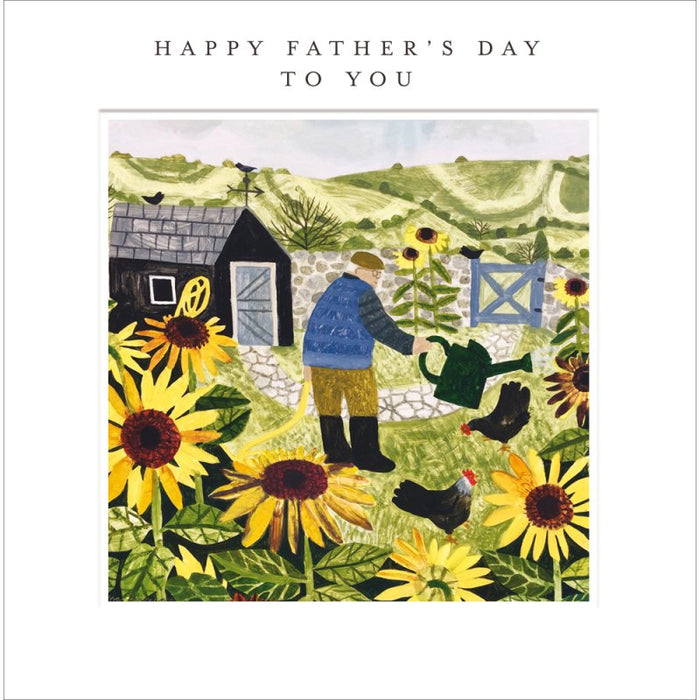 Woodmansterne 'Watering The Sunflowers' Father's Day Card