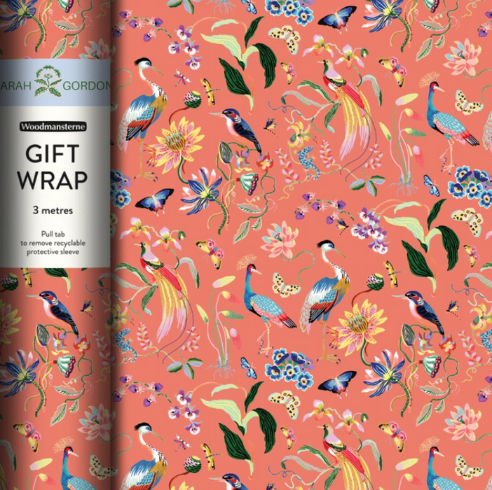 Woodmansterne Botanicals & Birds Roll Wrap 3m
