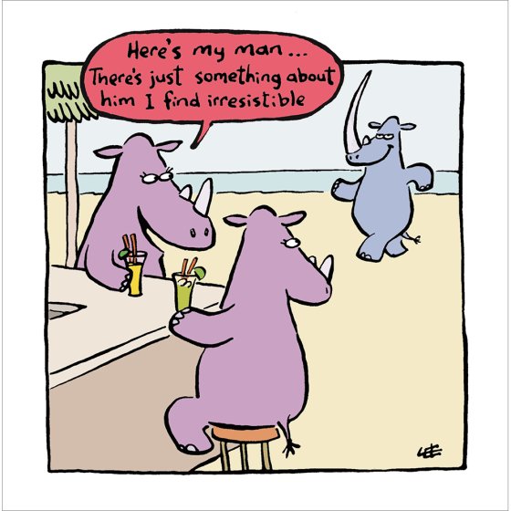 Woodmansterne 'Irresistible Rhino' Valentine Card