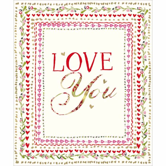 Woodmansterne 'Love You' Valentine Card