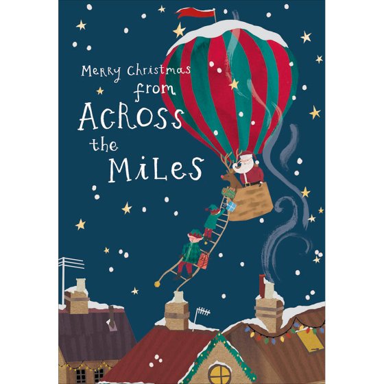 Woodmansterne 'Merry Christmas From Across The Miles' Christmas Card