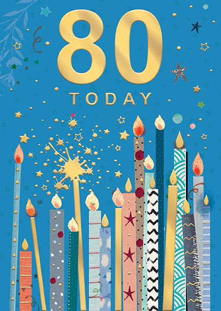 Words N Wishes '80 Today' Birthday Card