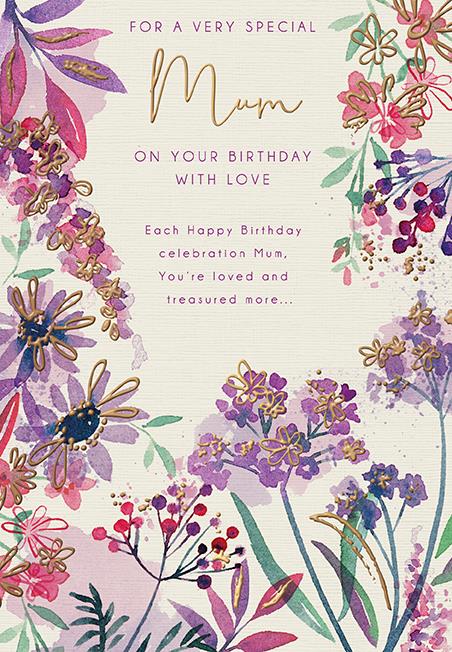 Words N Wishes 'For A very Special Mum' Birthday Card
