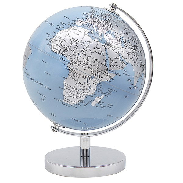 World Globe Blue & Silver Small