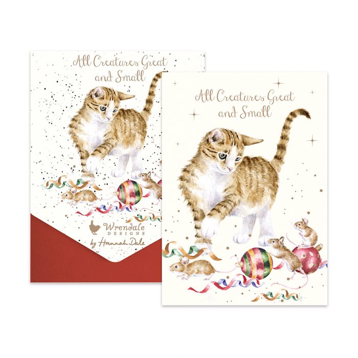 Wrendale 'All Creatures Great and Small' Cat Christmas Card Pack