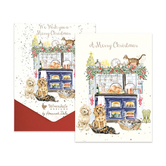 Wrendale 'The Country Christmas Kitchen' Dog and Cat Christmas Card Pack