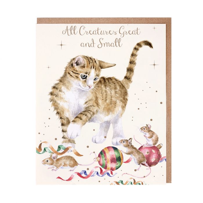 Wrendale 'All Creatures Great and Small' Cat Christmas Card Pack
