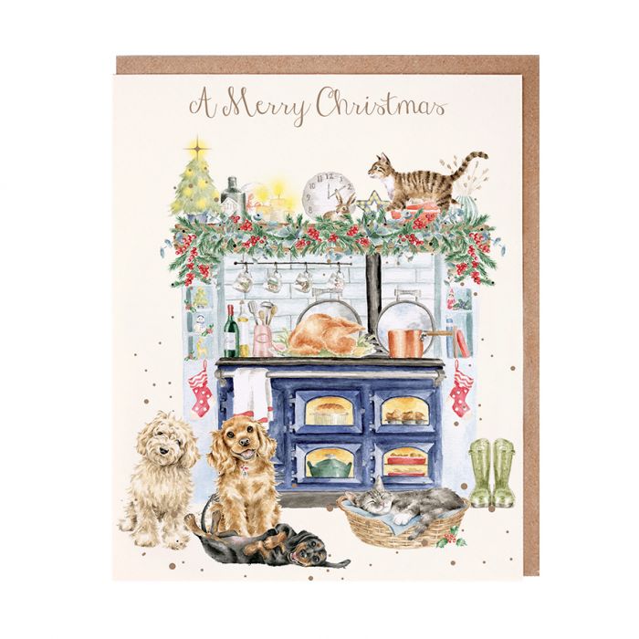 Wrendale 'The Country Christmas Kitchen' Dog and Cat Christmas Card Pack