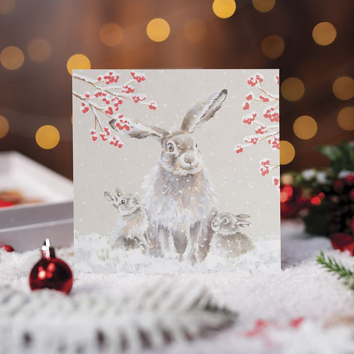 Wrendale 'Snowfall' Hare Luxury Boxed Christmas Cards