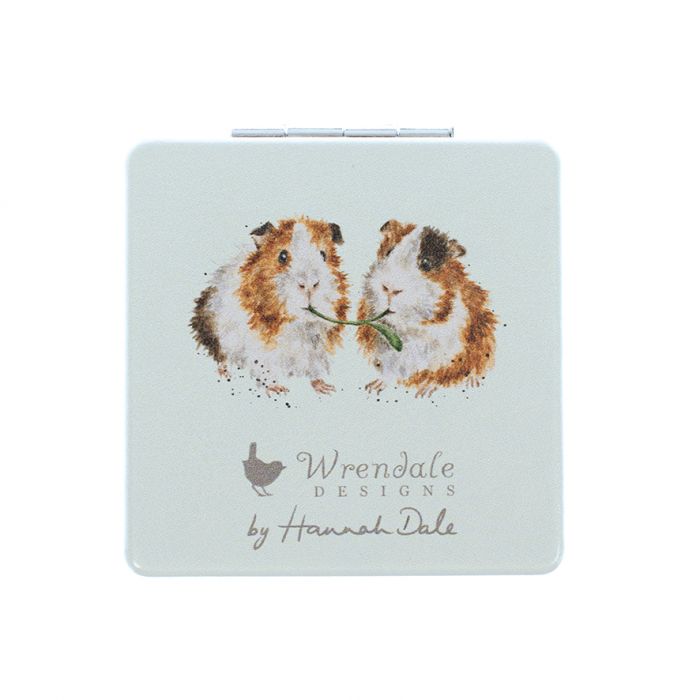 Wrendale 'Piggy in the Middle' Guinea Pig & Rabbit Pocket Mirror