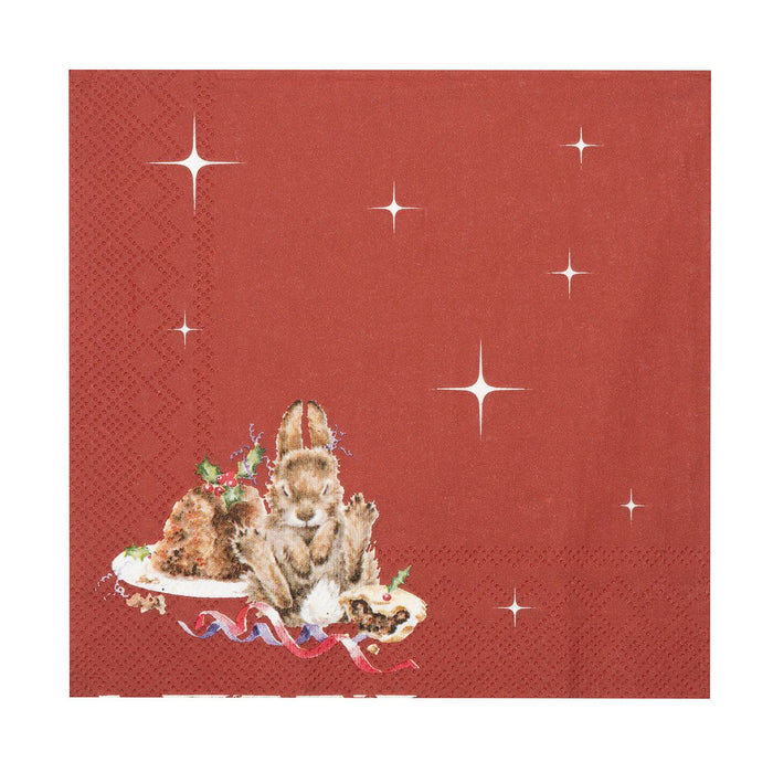 Wrendale 'Merry Little Christmas' Rabbit Lunch Napkin