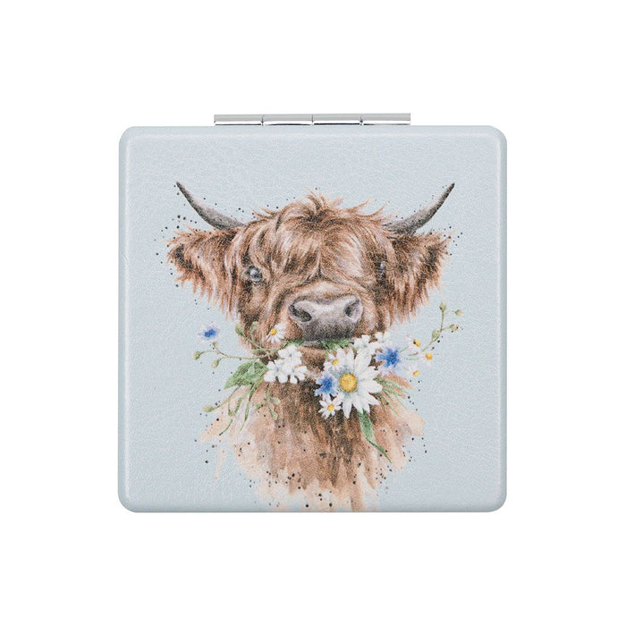 Wrendale 'Daisy Coo' Highland Cow Compact Mirror