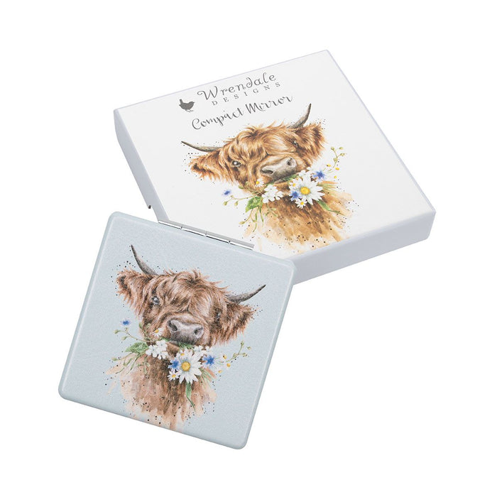 Wrendale 'Daisy Coo' Highland Cow Compact Mirror