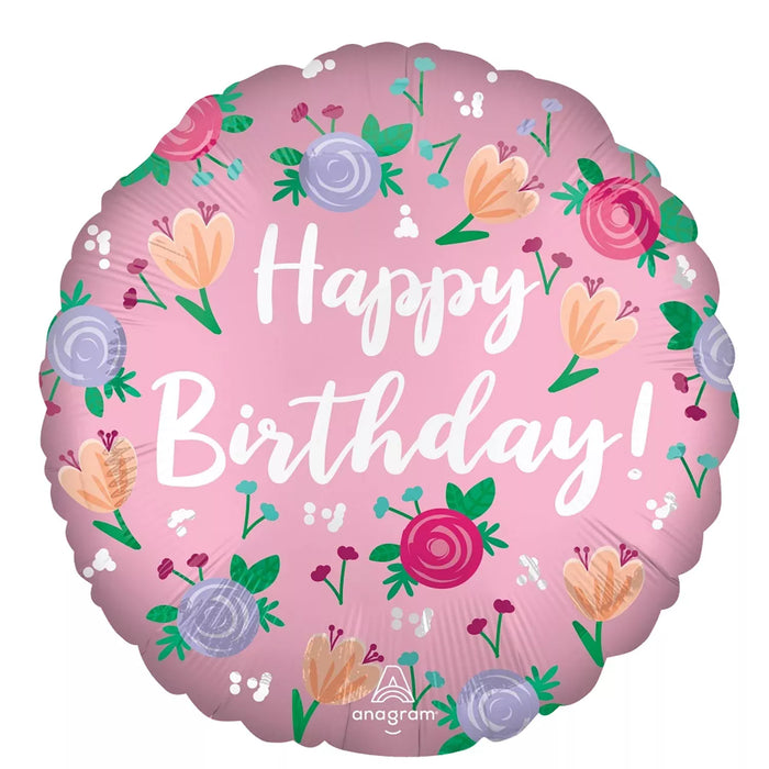 Jackson's Peony Happy Birthday Balloon 18"