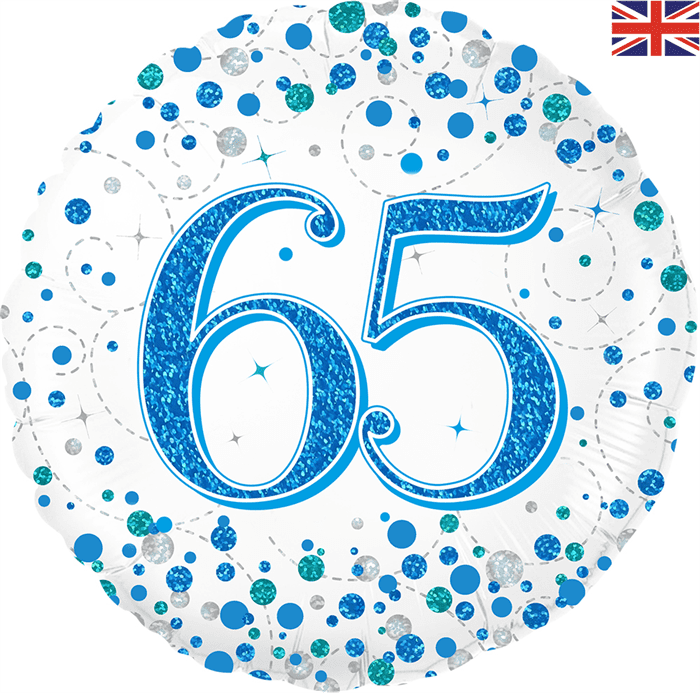 Jackson's Oaktree Sparkling Fizz White & Blue 65th Balloon