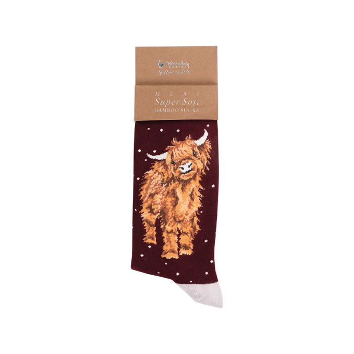 Wrendale Designs 'A Highland Christmas' Highland Cow Men's Socks