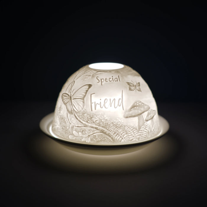 Cello - Special Friend Woodland Tealight Dome