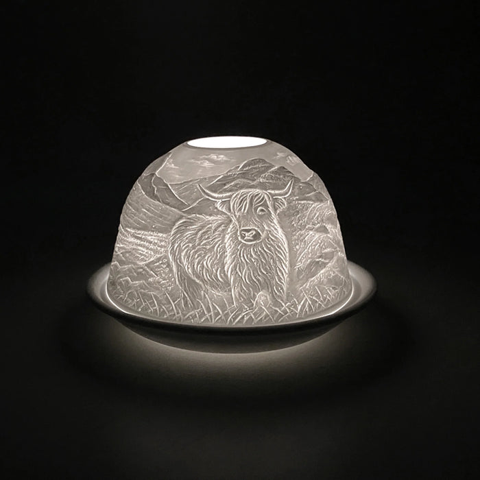 Cello Highland Cow Tealight Dome