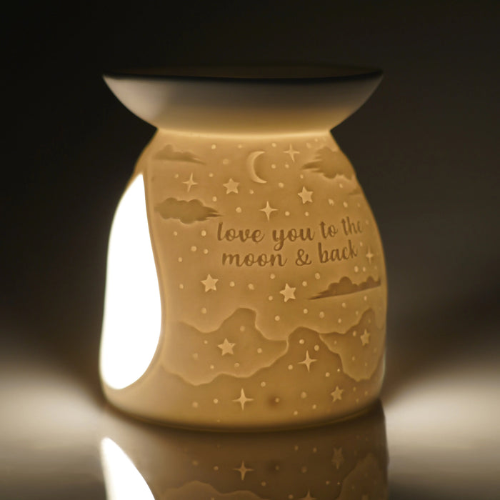 Cello - Porcelain Tealight Wax Melt Burner - Love You to The Moon & Back